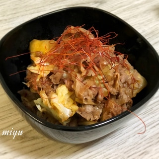 牛肉と野菜のピリ辛おかか炒め